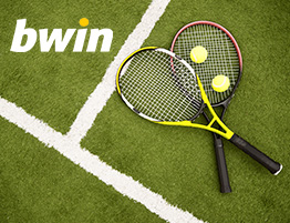 Une scène de tennis et un logo bwin.