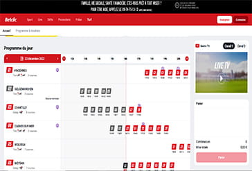 Aperçu des sports sur Betclic