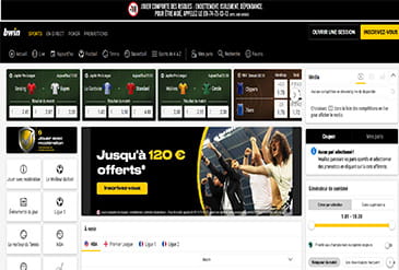 Aperçu page d’accueil Bwin