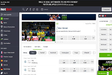 Aperçu page d’accueil Netbet