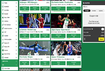 Aperçu des sports sur Unibet