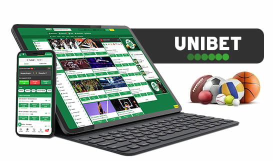 Les marchés sportifs d'Unibet sur divers appareils mobiles.